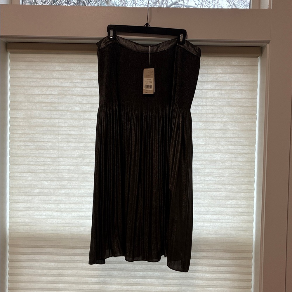 Boden Pewter Metallic A-Line Pleated Skirt, NWT never worn, size 12
